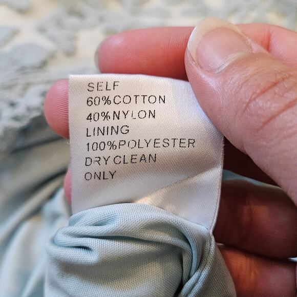 Tadashi Shoji Embroidered Lace Sheath Dress Womens 16 Mint Elegant Cocktail - Picture 9 of 10